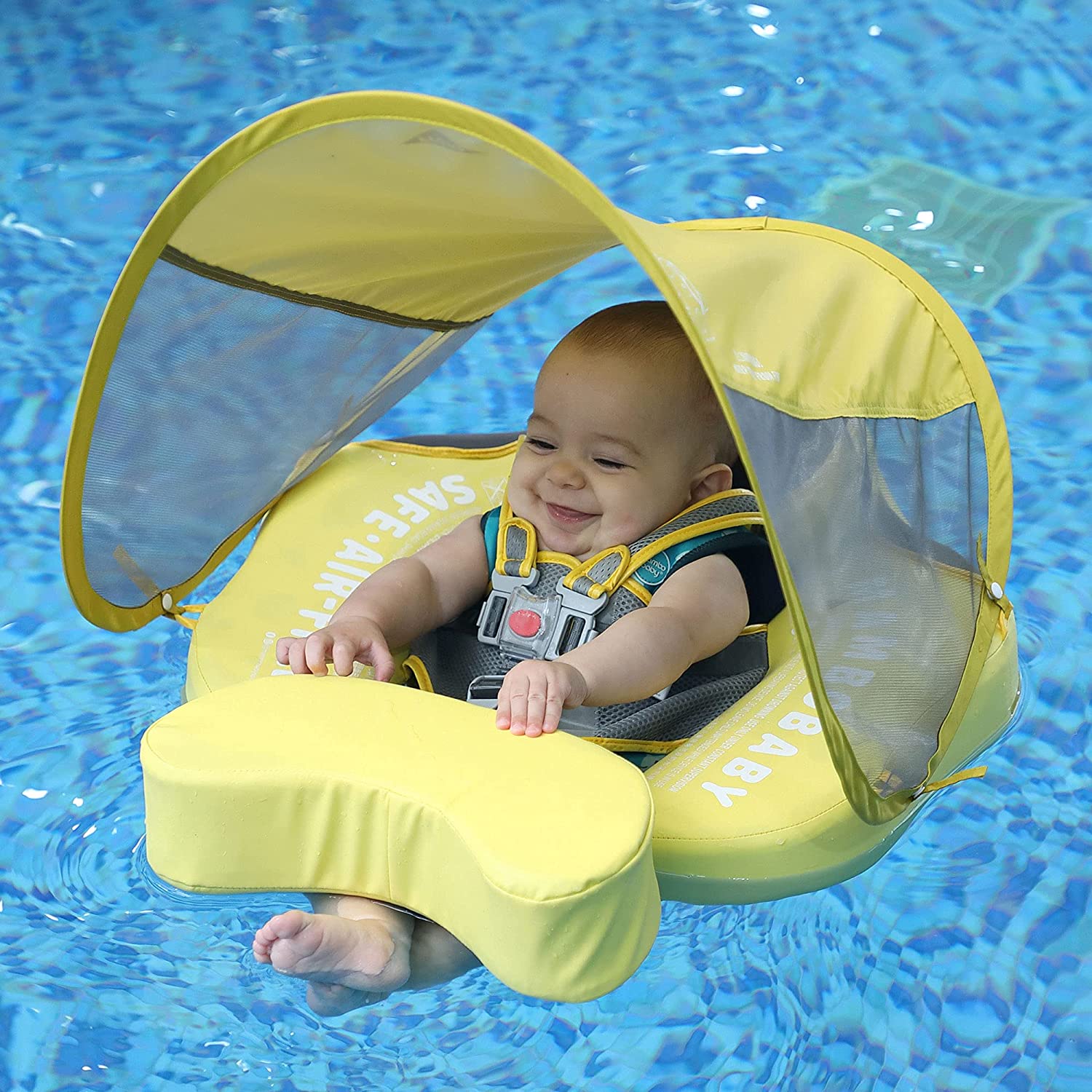 Mambobaby Float with Canopy and Tail Yellow Duck - Image 7